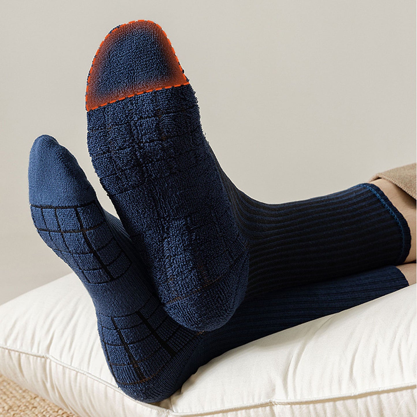 6pk Men's Crew Socks with Non - Slip Sole