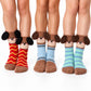 Puppy Fuzzy Crew Socks 3-Pair Set US 5-10.5