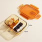 Divided Food Storage Container with Snap Lid and Sauce Compartment