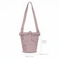 Water Resistant Nylon Crossbody Bucket Bag Adjustable Strap Multi Pocket Everyday Travel Bag