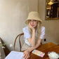 Crochet Bucket Sun Hat with Open Weave Texture and Flexible Brim Design