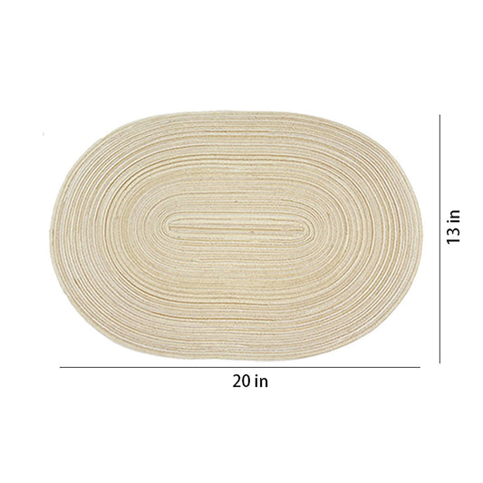 4 Piece Oval Braided Placemats Woven Heat Resistant Dining Table Mats Washable Kitchen Place Mats