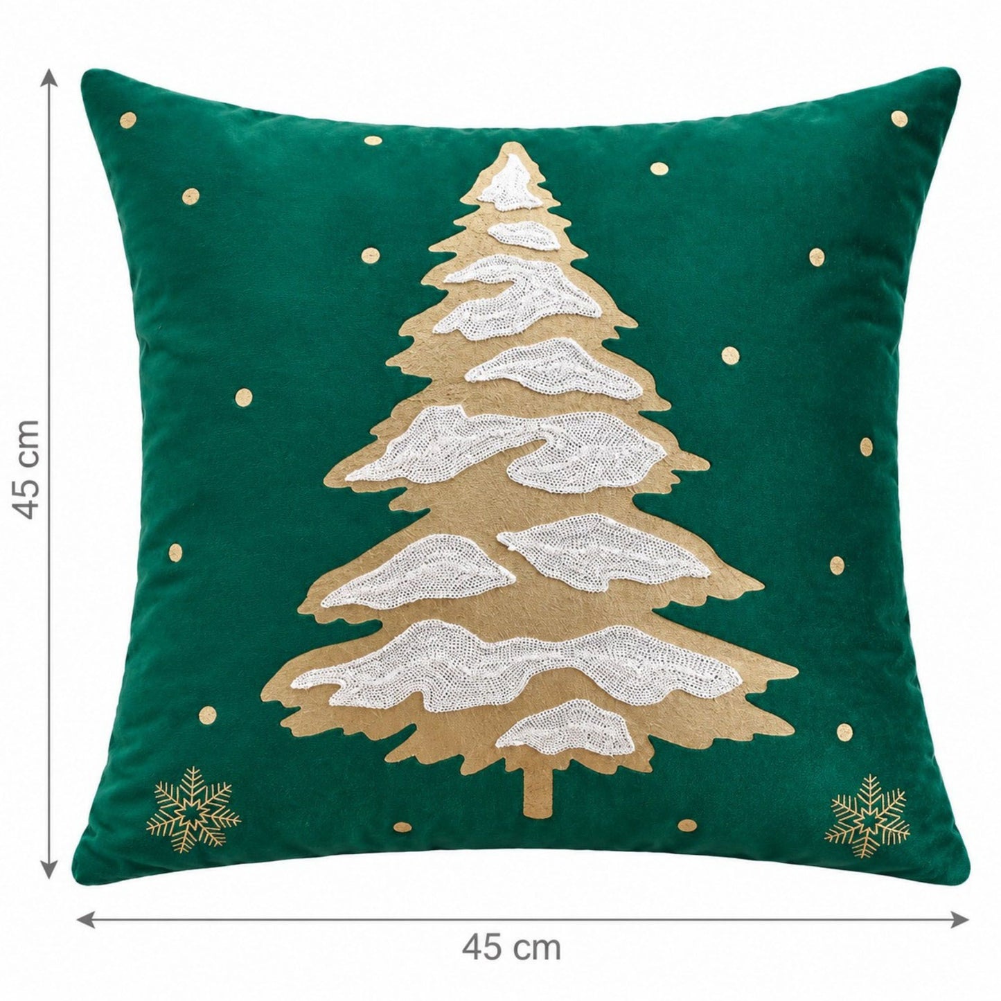 Christmas Tree Embroidered Decorative Throw Pillow Cover (Single Piece)