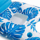 Tropical Leaf Inflatable Pool Lounge Float with Backrest Mesh Seat Cup Holder Durable PVC Float for Pool Beach Lake 63x47x27.5in