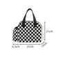 Checkered Insulated Lunch Bag Large Capacity Lunch Tote with Side Pockets for Work