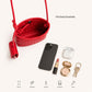 Woven Mini Crossbody Phone Bag with Long Strap and Small Pouch