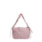 Plaid Shoulder Bag with Ruched Strap and Bow Detail