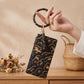 Leopard Print Zip Pouch with Bangle Wristlet and Tassel