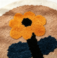 Sunflower Semicircular Bathroom Floor Mat Soft Water?Absorbent Rug with Anti?Slip Base