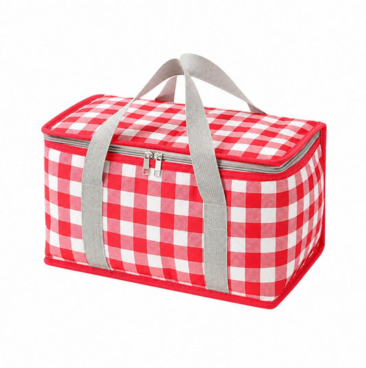 Insulated Picnic Lunch Bag with Zip Closure and Carry Handles