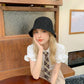 Crochet Bucket Sun Hat with Open Weave Texture and Flexible Brim Design