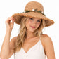 Summer Sun Hat for Women - Straw Beach Hat with Floral Embellishment
