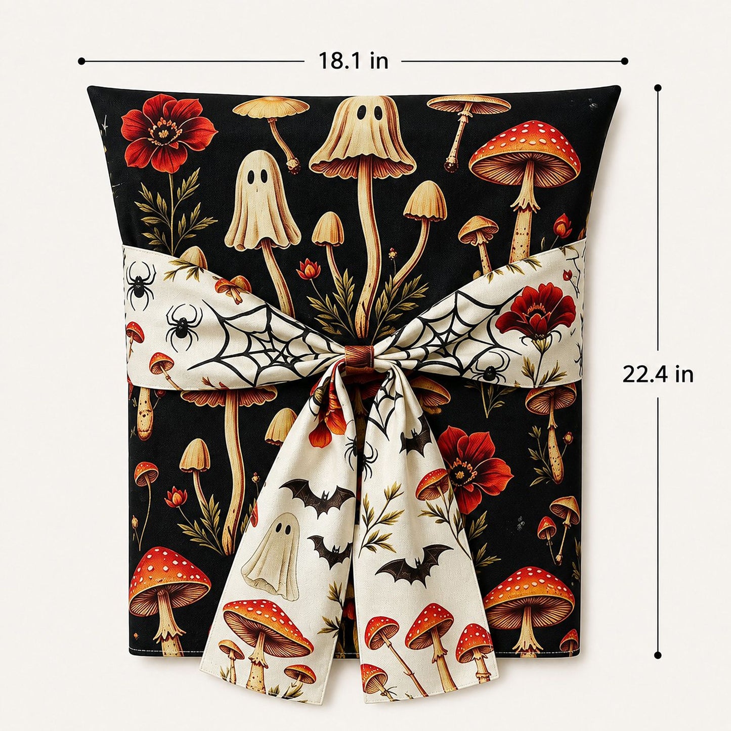 Halloween Dining Chair Back Cover with Decorative Bow