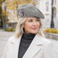 Rhinestone & Flower Embellished Knit Wool Beret