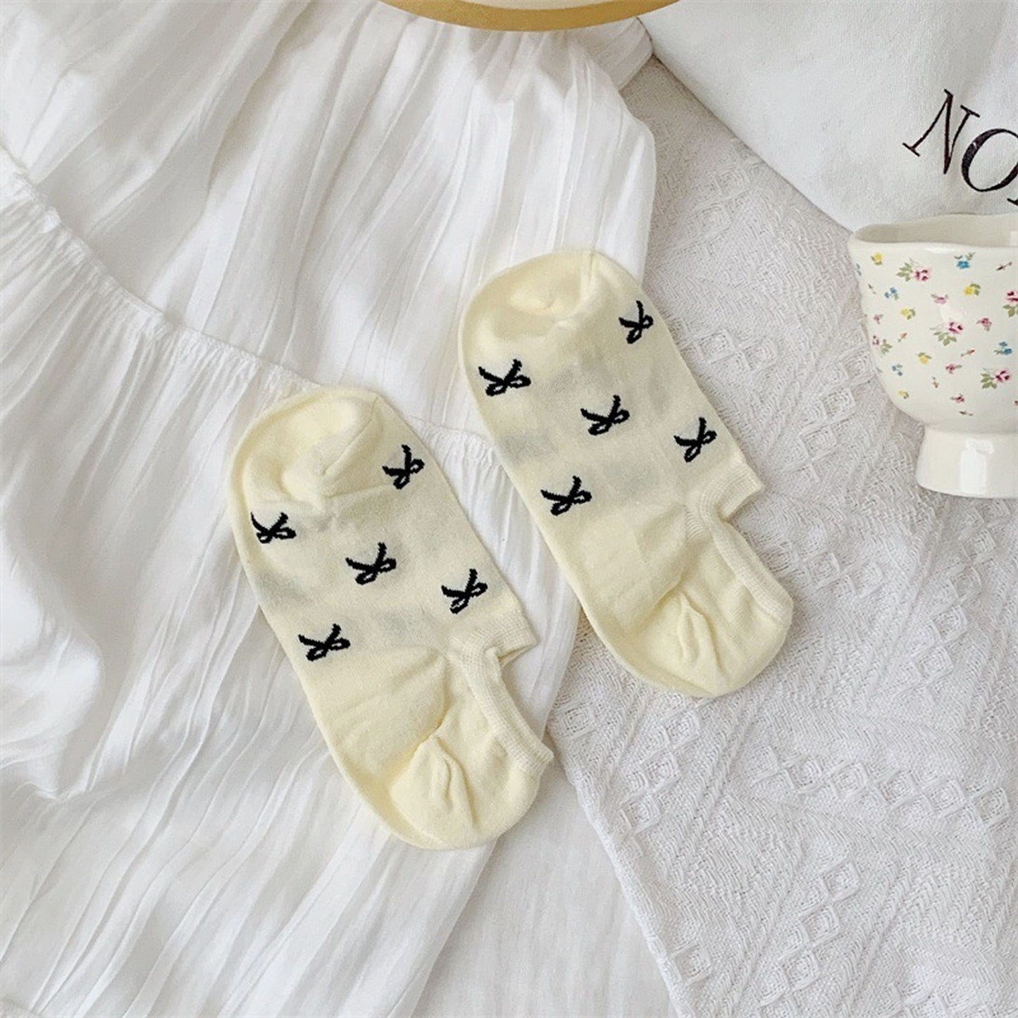 No - Show Liner Socks with Bow Pattern 5Pk