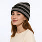 Unisex Striped Knit Beanie Hat Cuffed Warm Winter Cap