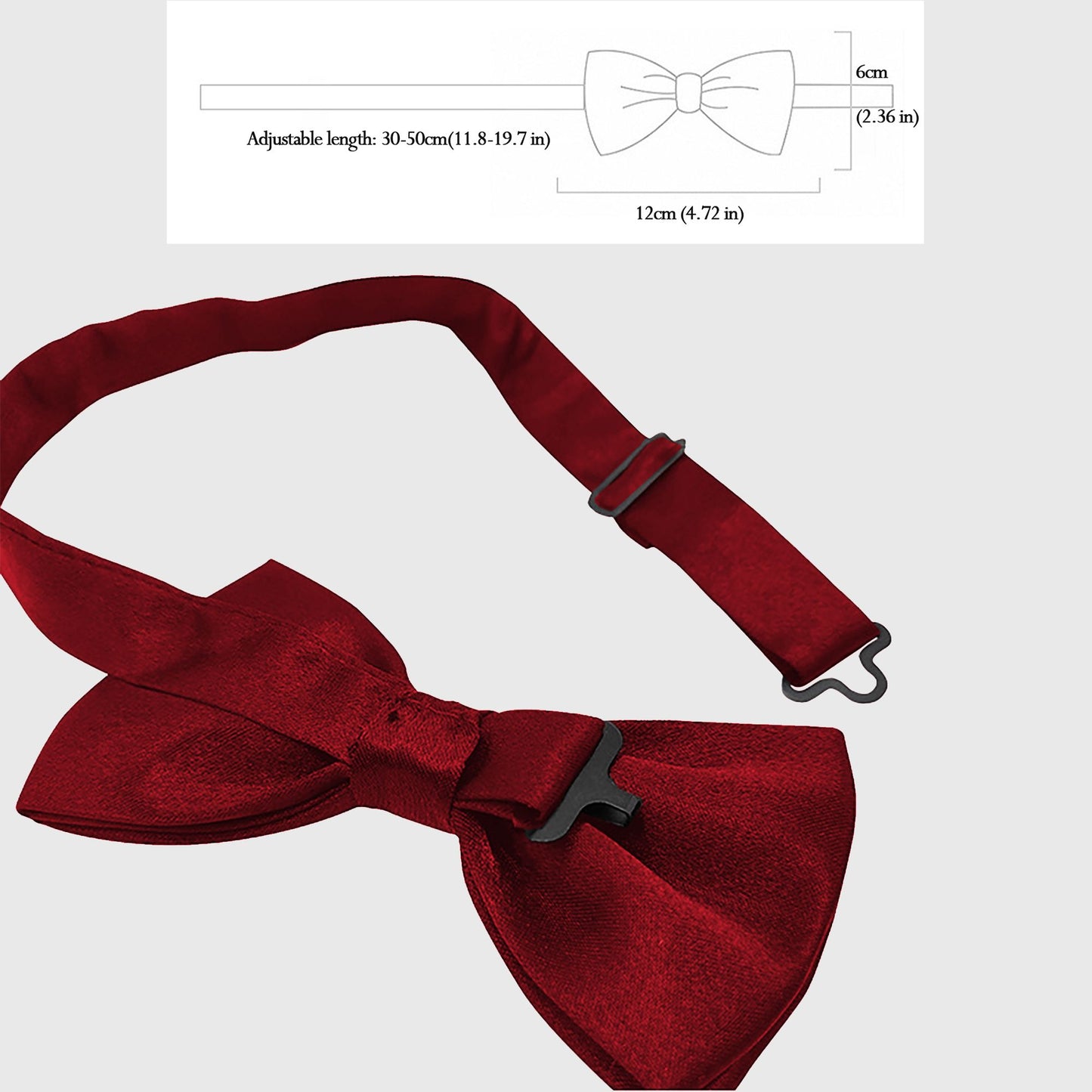 Men's Pre-Tied Bow Tie Adjustable Formal Bowtie for Weddings, Tuxedos & Special Occasions