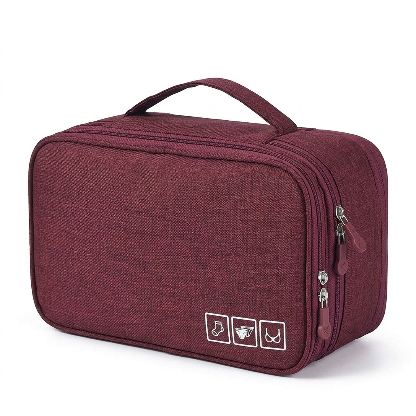 Travel Underwear Organizer Bag with Zipper and Carry Handle