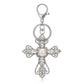 2pc Cross Pearl Rhinestone Keychain Bag Charm with Lobster Clasp and Key Ring