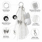 Boxing Glove Keychain Bag Charm with 8 Ball Accent Lace Ribbon and Clip