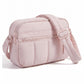 Padded Rectangular Crossbody Bag with Front Zip Pocket and Adjustable Padded Shoulder Strap 8.7x2.8x6.1in