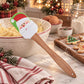 Christmas Silicone Spatula with Wooden Handle for Baking and Cooking