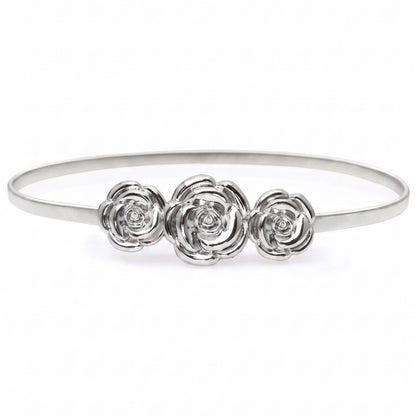 Womens Triple Rose Metal Waist Belt for Dresses