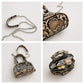 Clear PVC Mini Crossbody Satchel Bag with Print Trim and Chain Strap