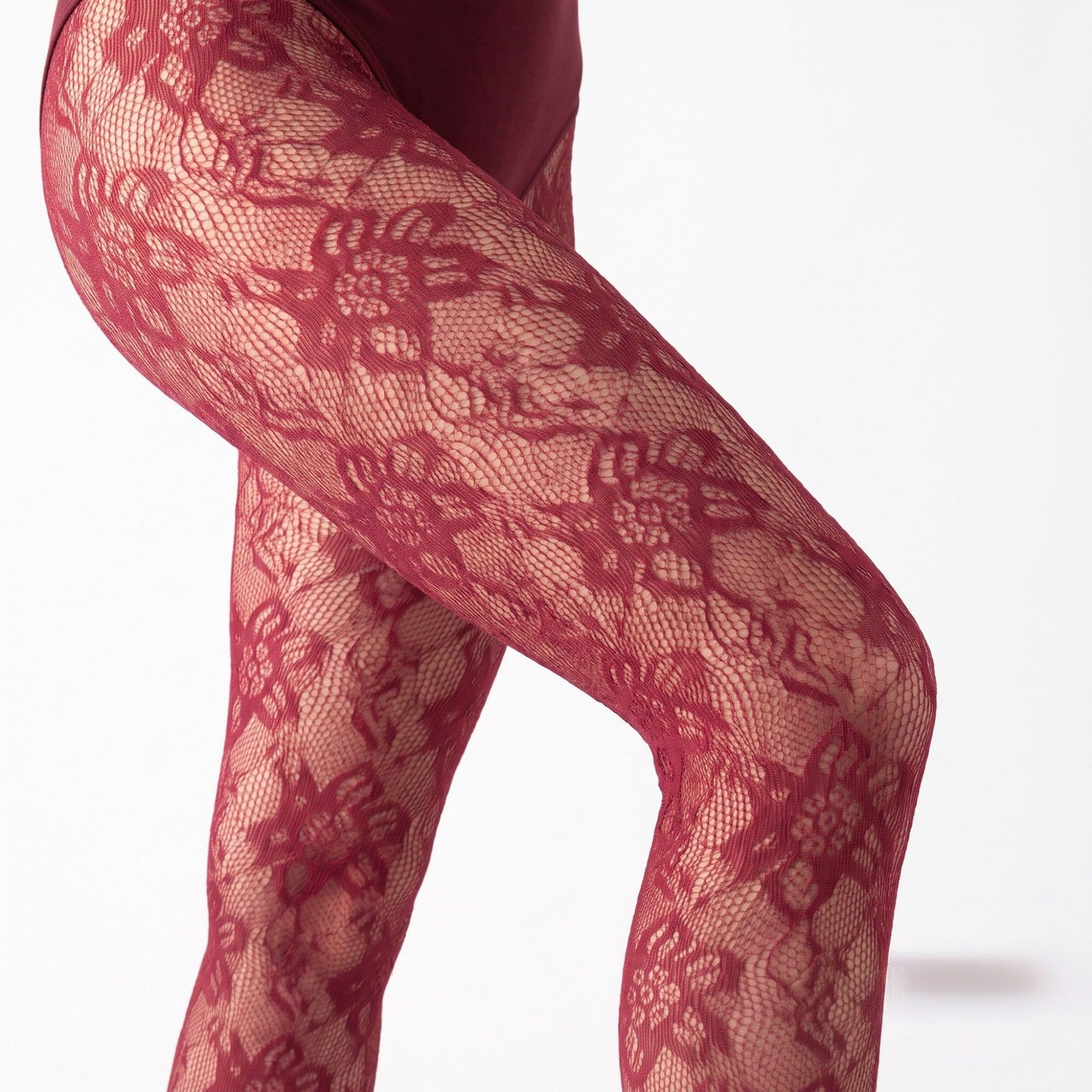 2-Piece Floral Lace Fishnet Tights