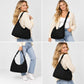 Large Nylon Polka Dot Shoulder Tote Bag