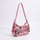 Sequin Crescent Shoulder Bag with Disc Paillette Details and Slim Strap