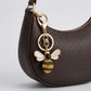 Bee Rhinestone Keychain Bag Charm with Lobster Clasp and Key Ring