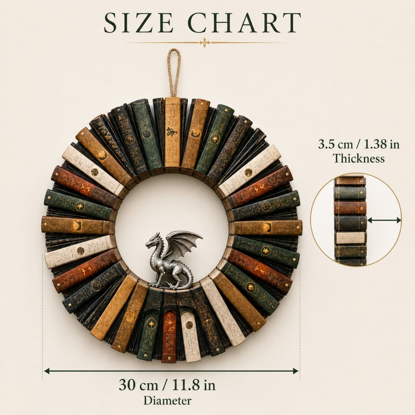 Gothic Raven Decorative Book Door Wreath 11.8 Inch