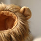 Pet Lion Mane Costume with Faux Fur Hood and Ear Detail Soft Plush Dress Up Outfit for Cats and Dogs