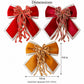 3ct Fabric Christmas Bow Decorations with Gold Trim Burgundy