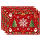 Christmas Placemats Set of 4 Red Holiday Table Mats 11.8 x 17.7in