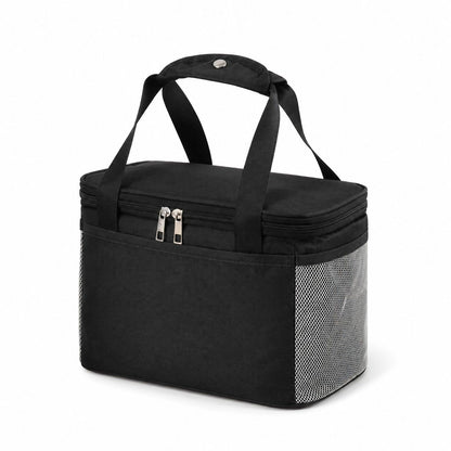Insulated Lunch Tote Bag with Front Pocket Mesh Side Pockets and Dual Zipper