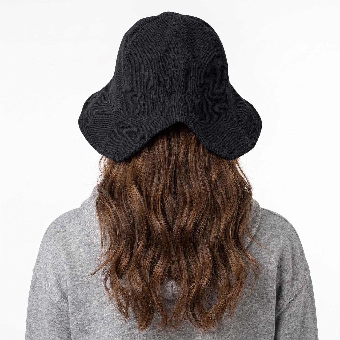 Corduroy Bucket Hat Wide Brim Cloche Hat Casual Soft Brim Hat