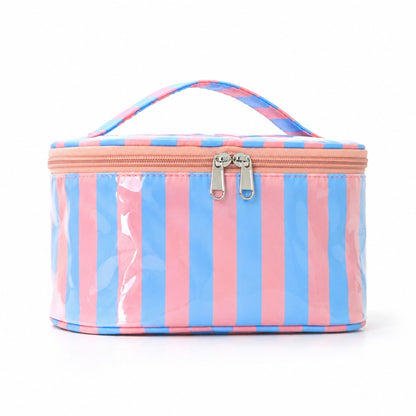 Striped Makeup Bag Travel Cosmetic Organizer Case