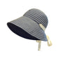 Striped Wide Brim Sun Hat with Tie Back