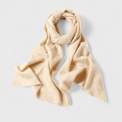 Soft Knit Scarf with Delicate Cutout Detailing 67x17.7 inches
