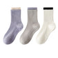 Womens Non-Slip Grip Crew Socks 3 Pair Pack Custom Color Combos Soft Ribbed Cotton with 3D Silicone Heel