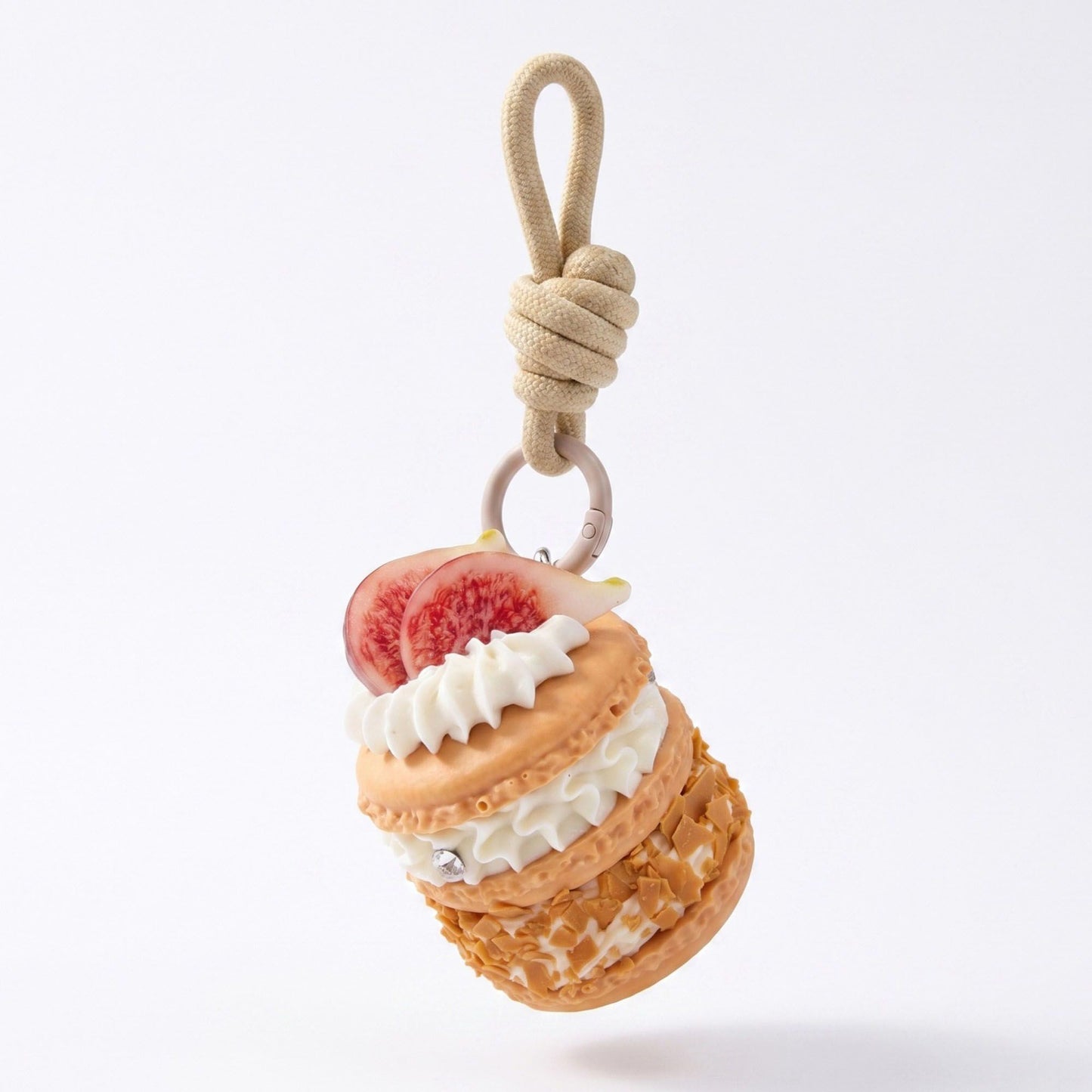 Bag Charm with Hanging Loop and Decorative Dessert Accent