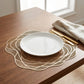 4 Piece Metallic Floral Placemat Set Decorative PVC Heat Resistant Table Mats