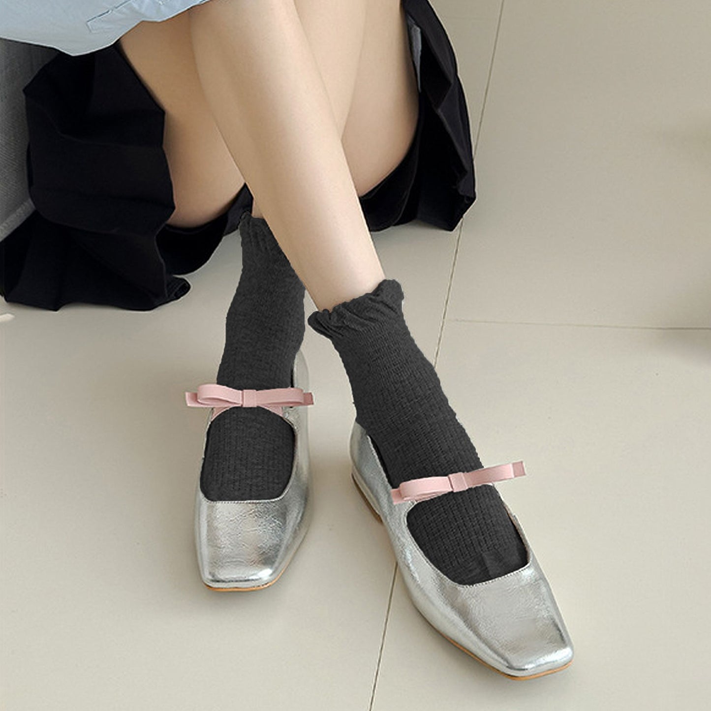 Adorable Ruffle - Cuff Ankle Socks 6Pk