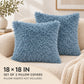 2 Pack Shaggy Faux Fur Throw Pillow Covers 18 x 18 Inch for Couch Sofa and Bed