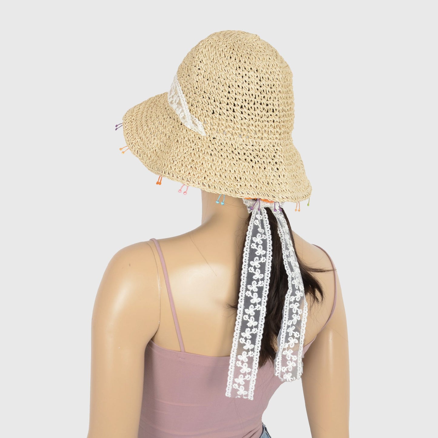 Colorful Butterfly - Embellished Straw Sun Hat