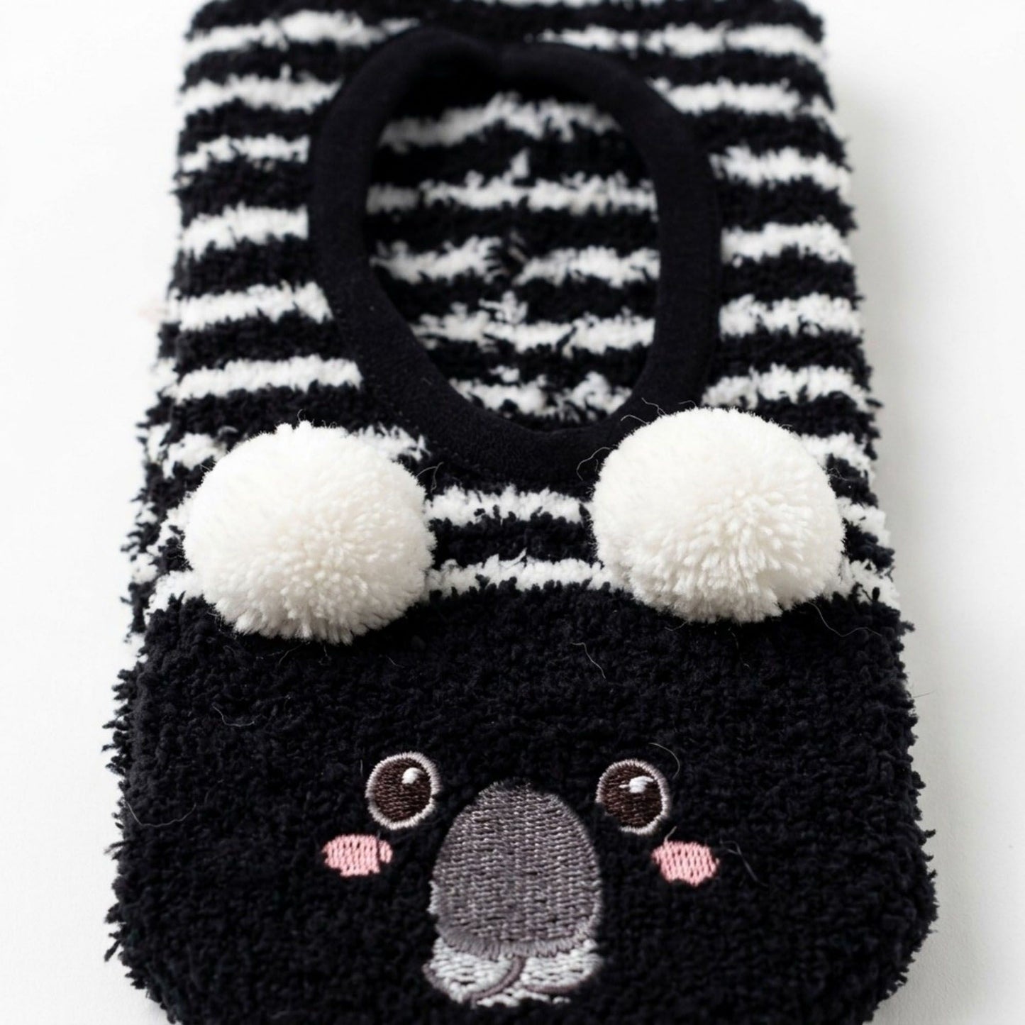 Fuzzy Bear Slipper Socks 2 Pair US 5-10.5