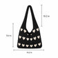 Knitted Heart Tote Bag Large Capacity Casual Shoulder Bag Lightweight Daily Bag