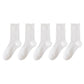 Ribbed Crew Socks with Ruffle Lettuce Trim Soft Stretch Knit Comfortable Everyday 5-Pack